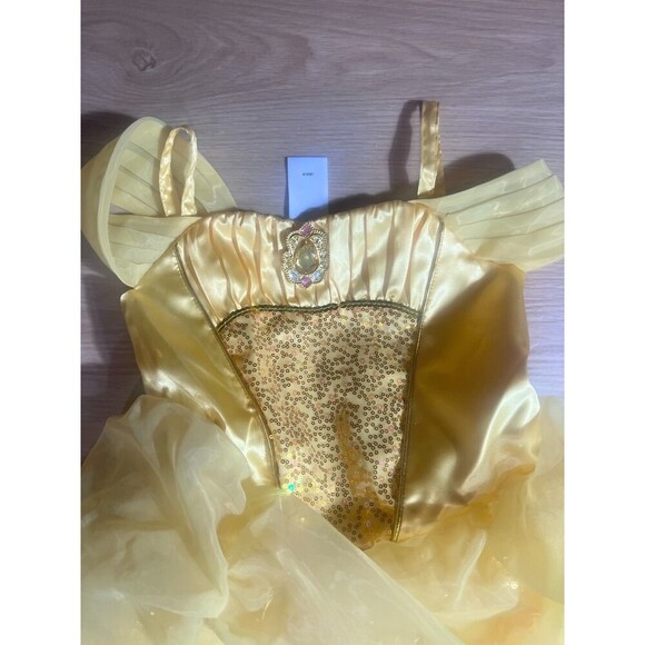 Authentic Disney Store Belle Costume 9/10 Girl Beauty and the Beast - Picture 5 of 8